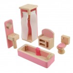 Set mobilier Bathroom - Baie de jucarie din lemn pentru copii Set mobilier Bathroom - Baie de jucarie din lemn pentru copii